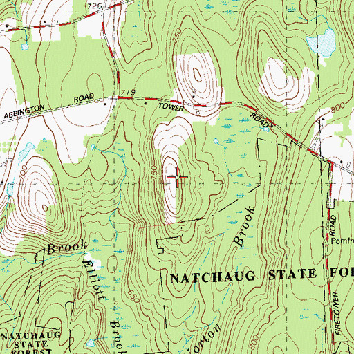 Topographic Map of Pisgah Hill, CT