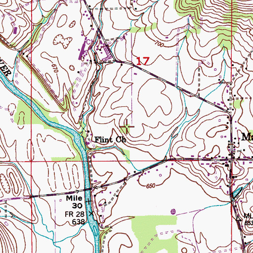 Topographic Map of Morrow-Stewart Cemetery, AL