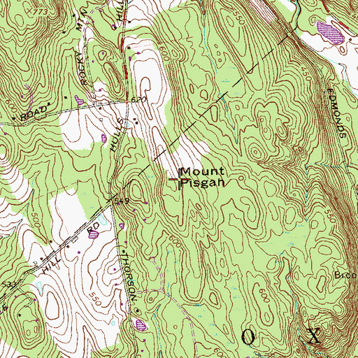 Topographic Map of Mount Pisgah, CT