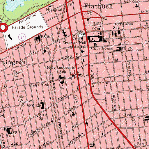 Topographic Map of Miracle Line Unity East Church, NY