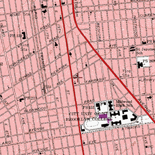 Topographic Map of Our Lady of Refuge Church, NY