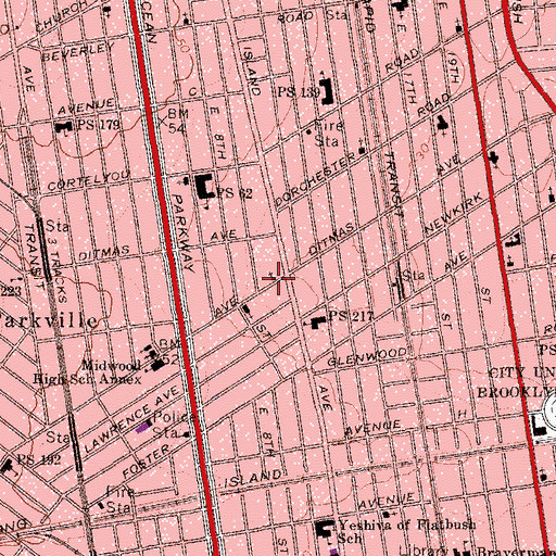Topographic Map of Congregation Agudath Sholom, NY