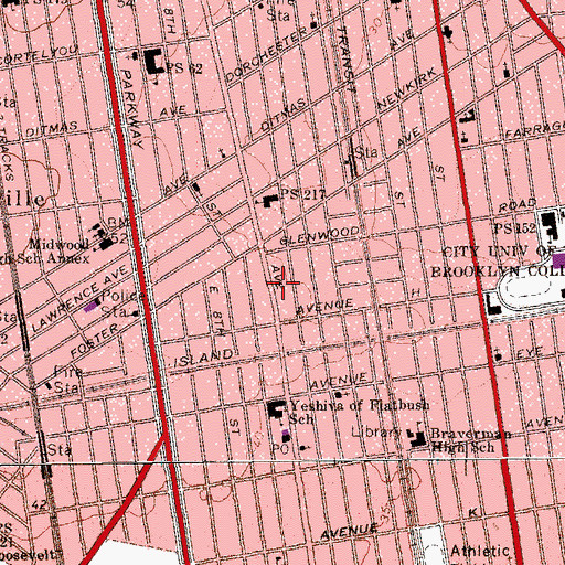 Topographic Map of Muslim Community Center, NY