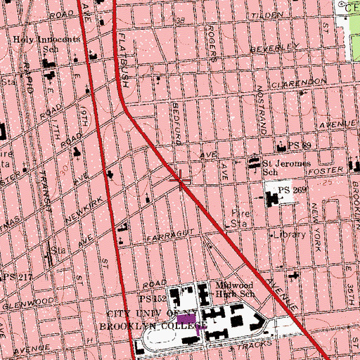 Topographic Map of New Creation Church of God, NY