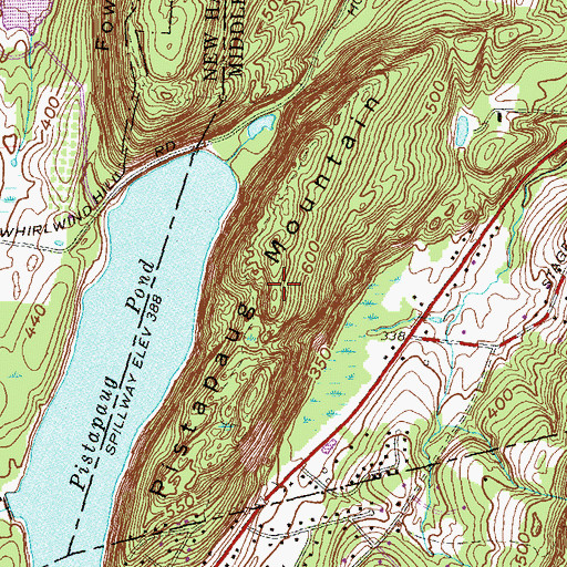 Topographic Map of Pistapaug Mountain, CT