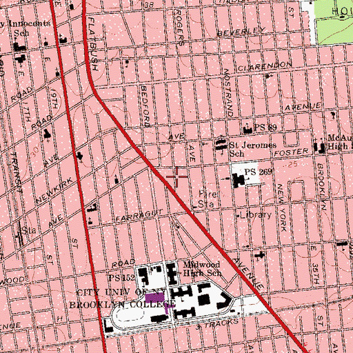 Topographic Map of Eglise Baptiste Redempteur, NY