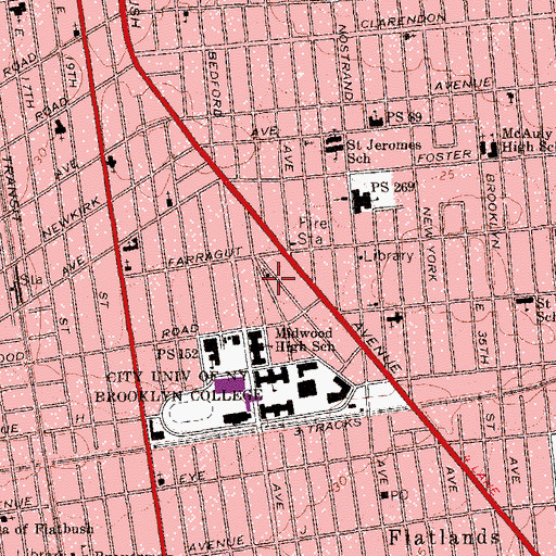 Topographic Map of Kenilworth Baptist Church, NY