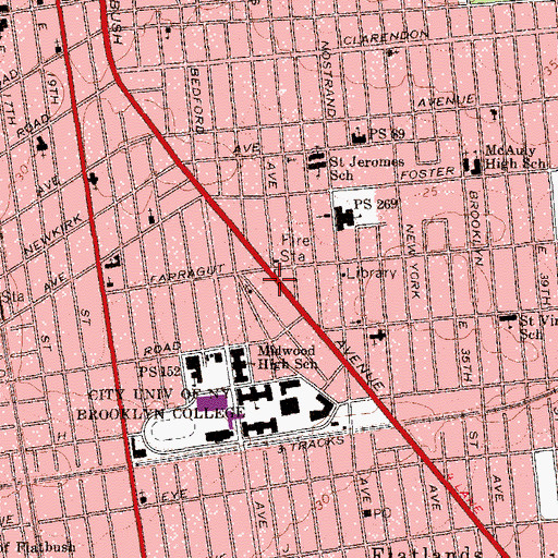 Topographic Map of Englise Baptiste Celeste, NY