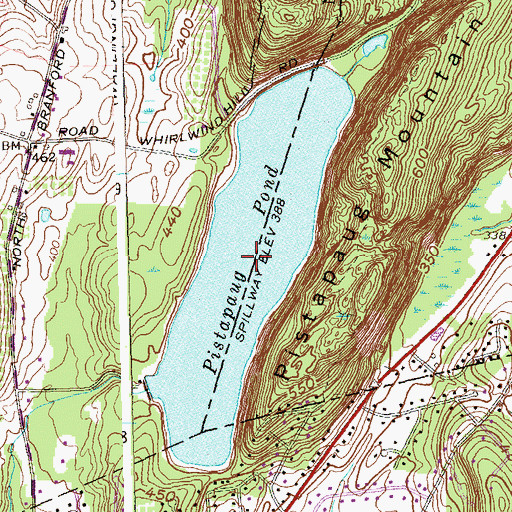 Topographic Map of Pistapaug Pond, CT