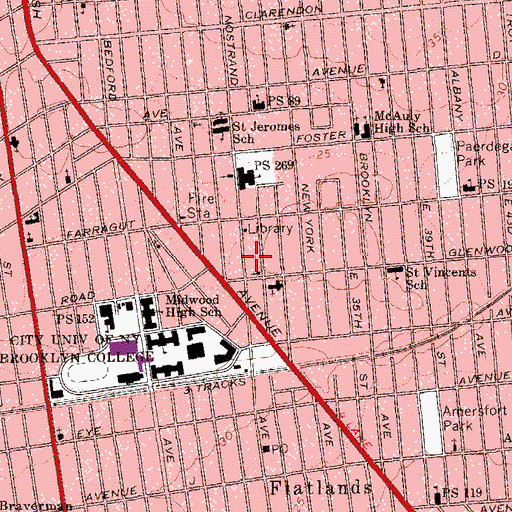 Topographic Map of Yuruba Orisha Baptist Church, NY