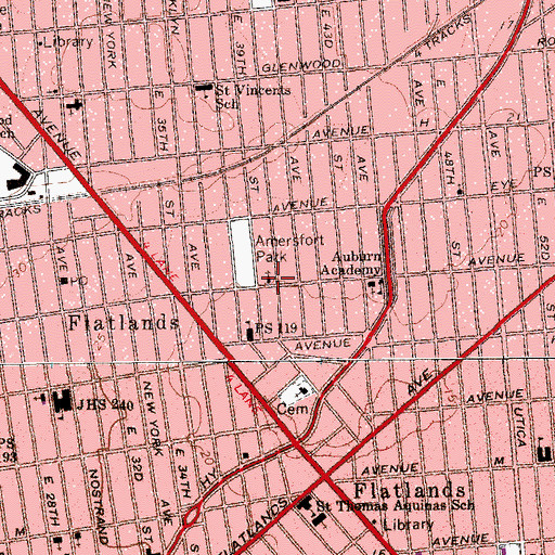 Topographic Map of Saint Paul's Lutheran Church, NY