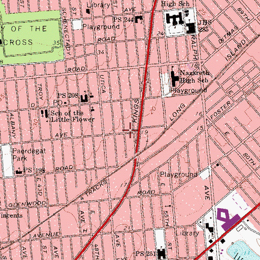 Topographic Map of Kingdom Hall of Jehovah's Witness, NY