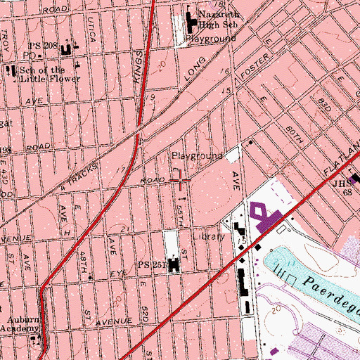 Topographic Map of Faith Church of God, NY