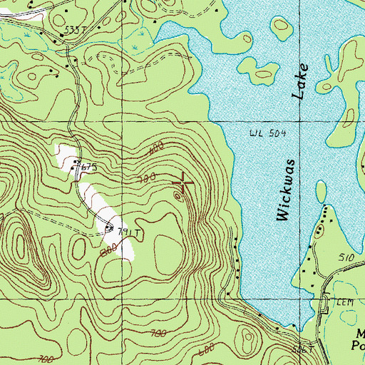 Topographic Map of White Mountain Ledge, NH