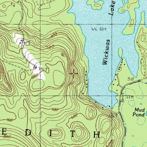 Topographic Map of Crocketts Ledge, NH