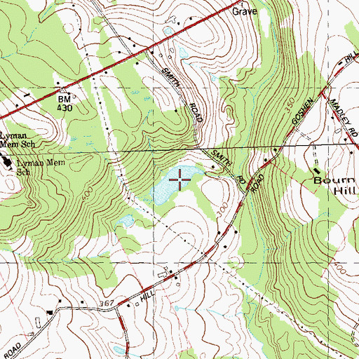 Topographic Map of Pitchers Pond, CT