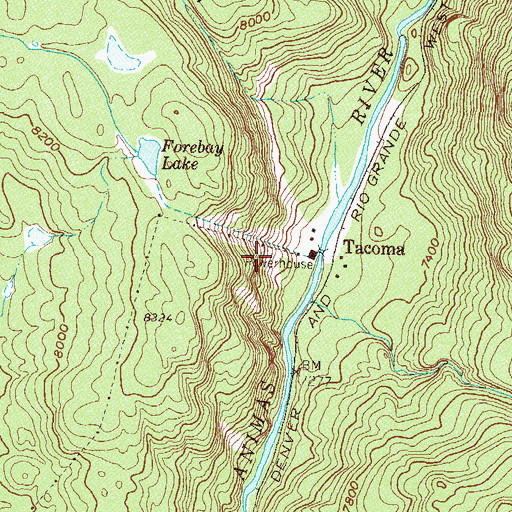 Topographic Map of Tall Timber Resort, CO