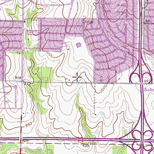 Topographic Map of Holy Spirit Catholic School, KS