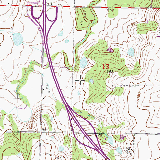 Topographic Map of Indian Valley Elementary School, KS