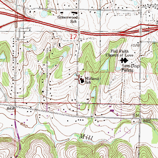 Topographic Map of Midland Adventist Academy, KS