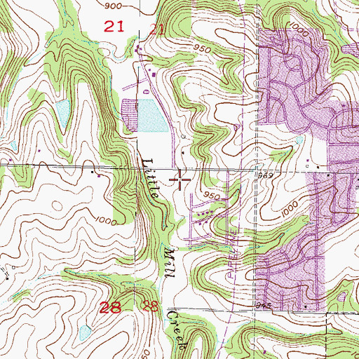 Topographic Map of Mill Creek Elementary School, KS