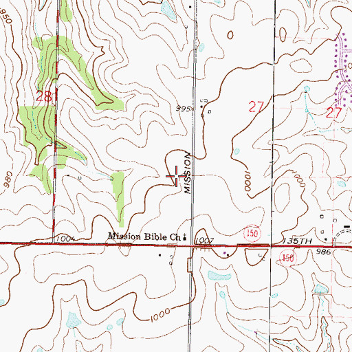 Topographic Map of Mission Trail Elementary School, KS