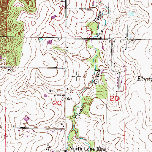 Topographic Map of Mize Elementary School, KS