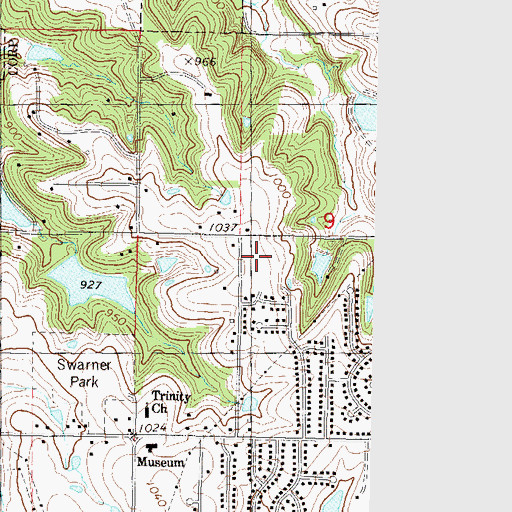 Topographic Map of Broken Arrow Elementary School, KS