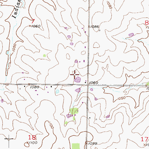 Topographic Map of Chisholm Trail Middle School, KS