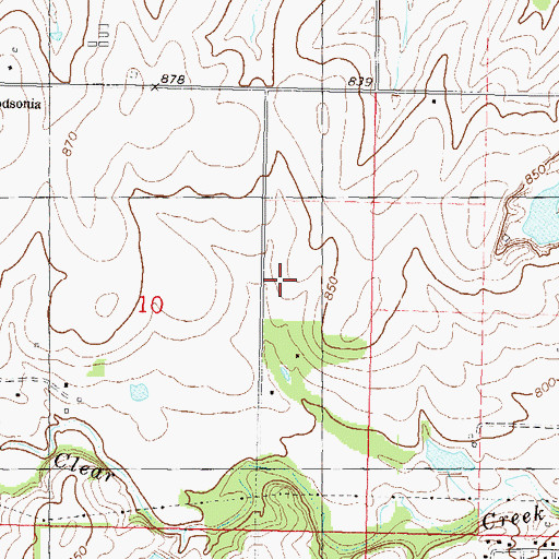 Topographic Map of Clear Creek Elementary School, KS