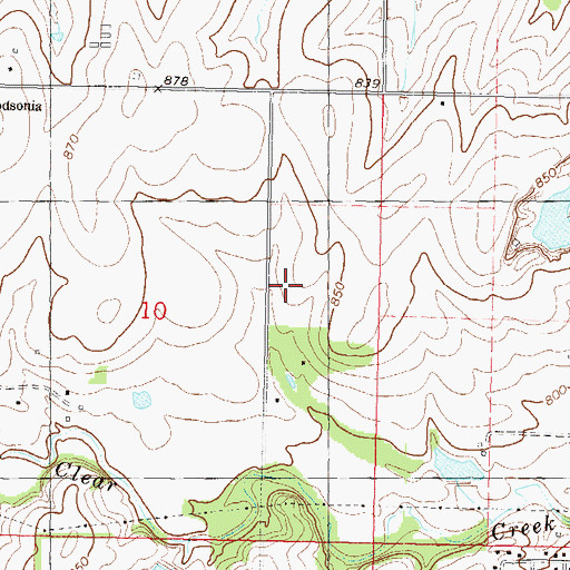 Topographic Map of Clear Creek Elementary School, KS