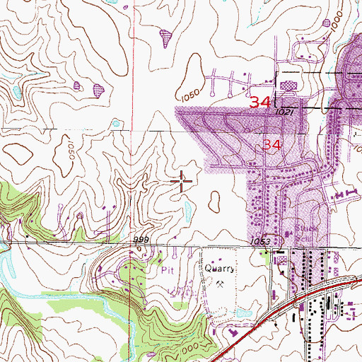 Topographic Map of Clearwater Creek Elementary School, KS