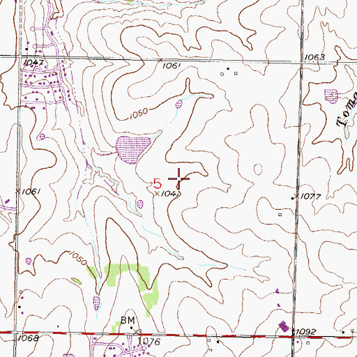 Topographic Map of Black Bob Elementary School, KS