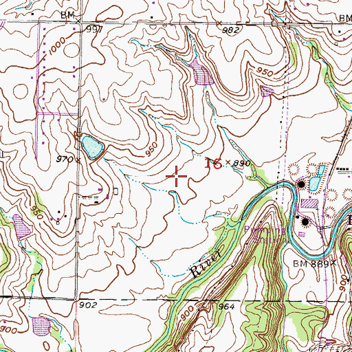 Topographic Map of Blue River Elementary School, KS