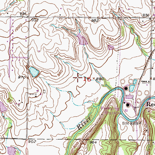 Topographic Map of Blue Valley Middle School, KS