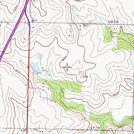 Topographic Map of Blue Valley North High School, KS