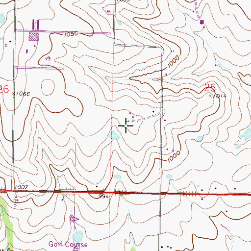 Topographic Map of Blue Valley Northwest High School, KS