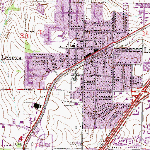 Topographic Map of Bonjour Elementary School, KS