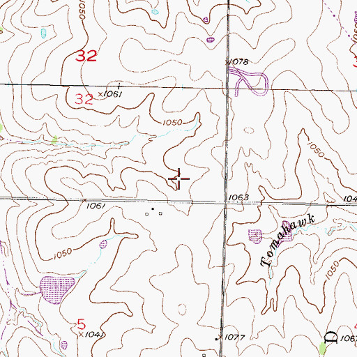 Topographic Map of Frontier Trail Middle School, KS