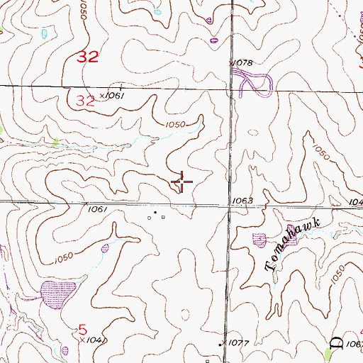 Topographic Map of Frontier Trail Middle School, KS