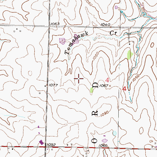 Topographic Map of Green Springs Elementary School, KS