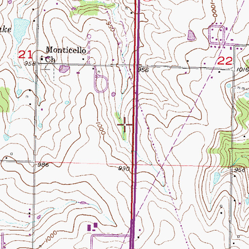 Topographic Map of Trinity Lutheran Church - West Campus, KS