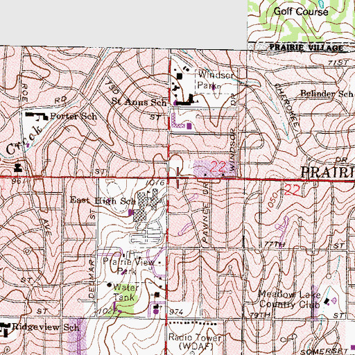 Topographic Map of Unitarian Universalist Fellowship, KS