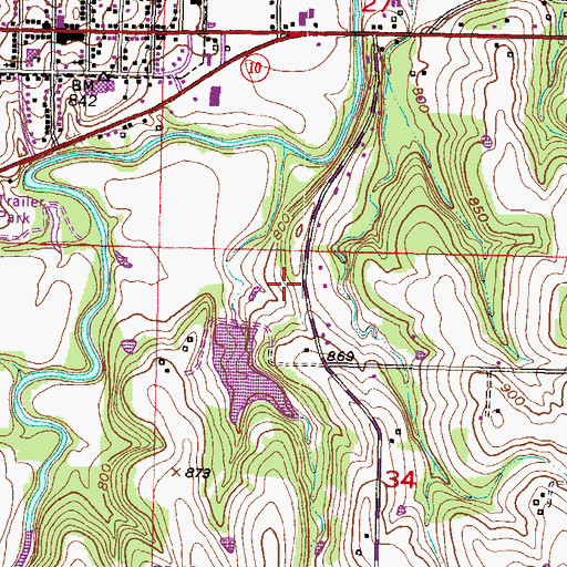 Topographic Map of United Methodist Church of Desoto, KS