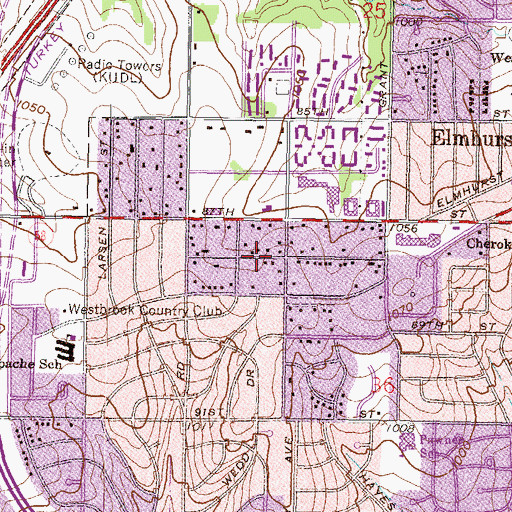 Topographic Map of West Park Wesleyan Church, KS