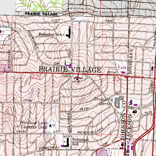 Topographic Map of Zion Lutheran Church, KS
