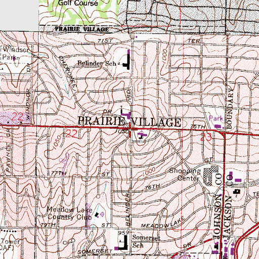 Topographic Map of Zion Lutheran Church, KS