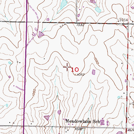 Topographic Map of KCCV-FM (Overland Park), KS