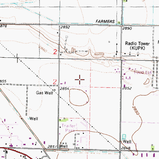 Topographic Map of KIUL-1240 AM (Garden City), KS