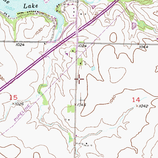 Topographic Map of Southwest Community Church, KS